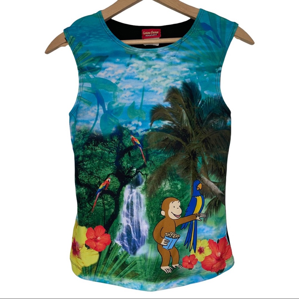 Curious George Tropical Waterfall Tank Top Cartoon
